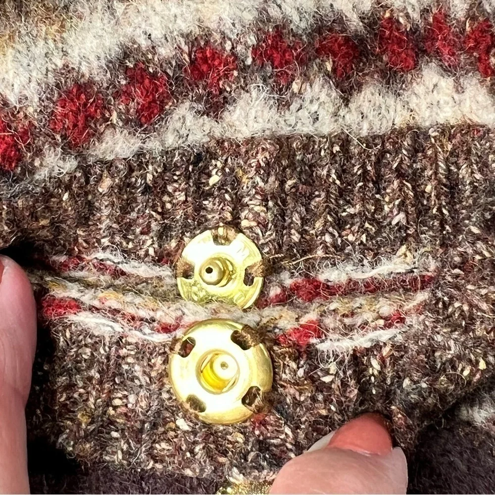 RARE EDDIE BAUER Brown Wool Blend Shoulder Tote Bag Leather Braided Straps - Picture 6 of 16